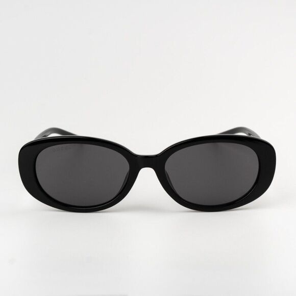 NEW Gucci GG1684SA 001 Black Grey Unisex Oval Sunglasses GG 1684SA - Picture 5 of 12